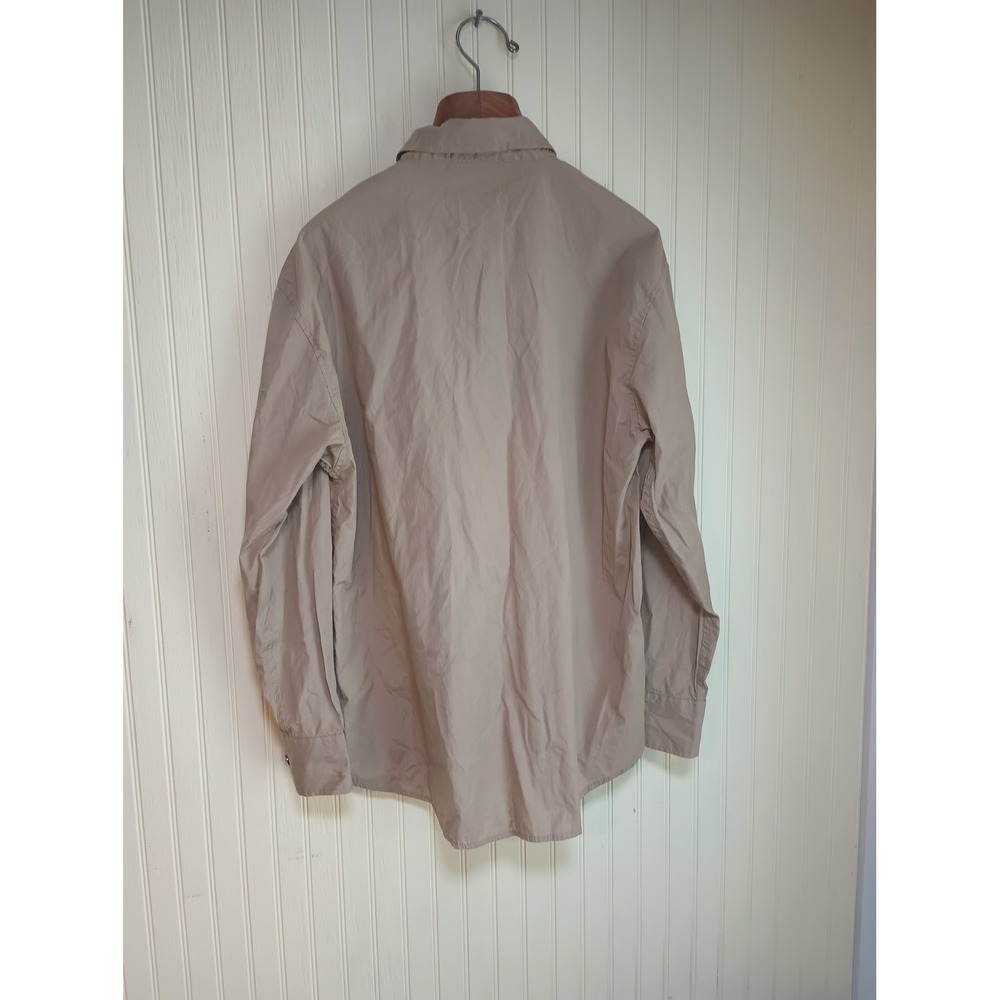 Red Ape Mens Tan Khaki Long Sleeve Button Down Shirt Varsity Patch Size Large - Picture 3 of 13